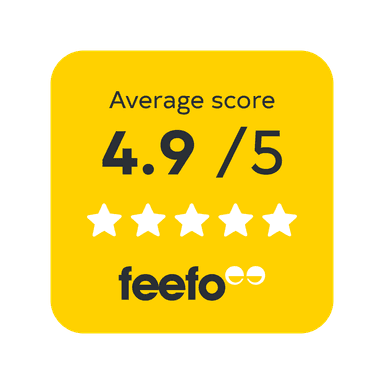Feefo average score 4.9 out of 5